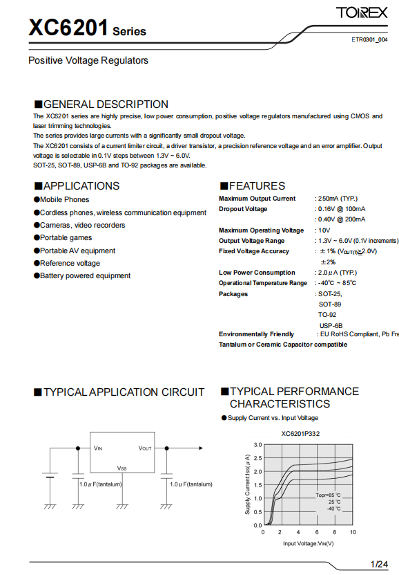 特瑞仕代理，TOREX代理，TOREX代理商，XC6201P332MR-G， 低壓差線性穩(wěn)壓器.png