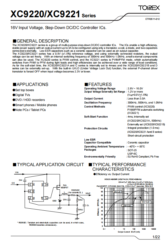 特瑞仕代理商，TOREX代理商，TOREX XC9220/XC9221系列，TOREX降壓DC/DC控制器，TOREX XC9221C093MR-G，打獵相機，LED手電筒.png